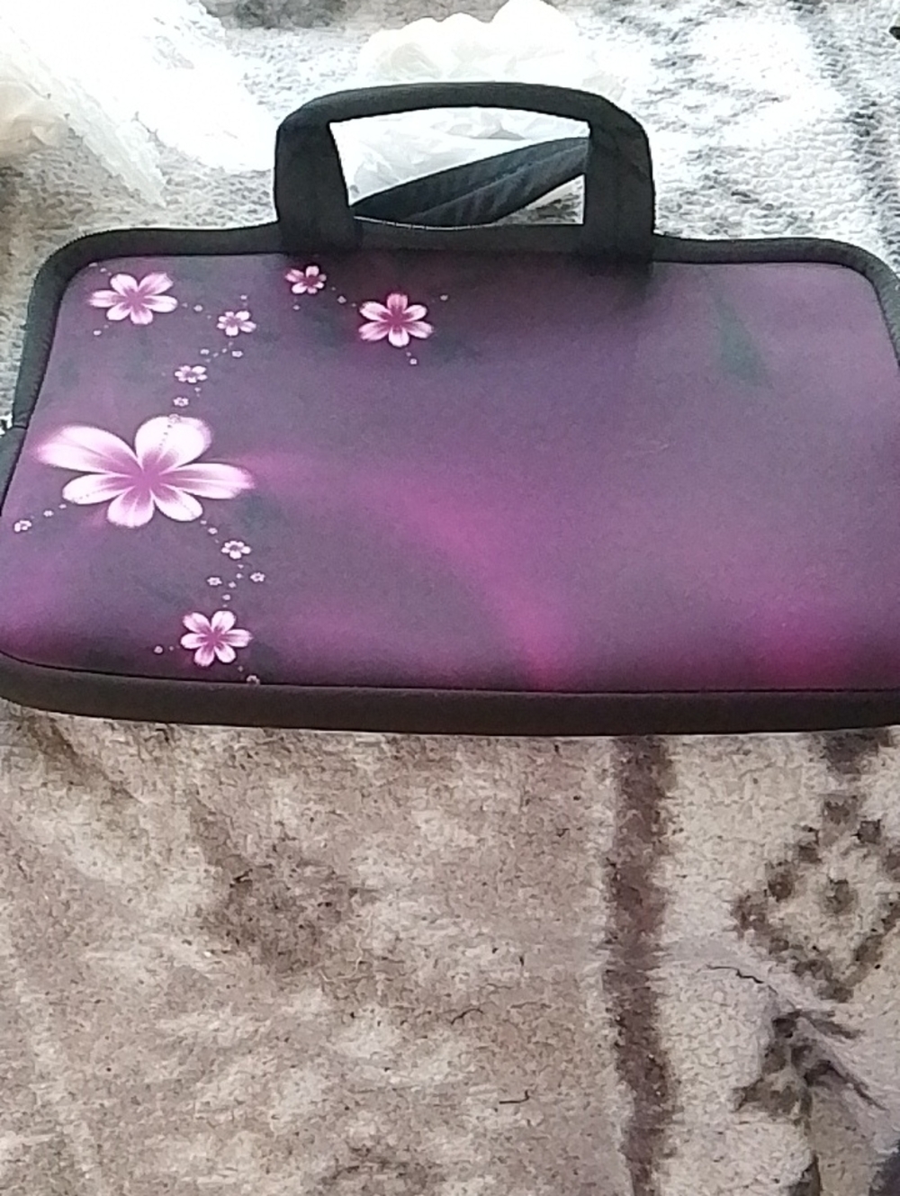 Purple Floral Tablet Sleeve Case – Compact Protective Carrying Bag